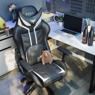 Otroški črno-bel gaming stol DIABLO X-Ray 2.0