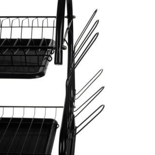 Črn dvonadstropni odcejalnik za posodo