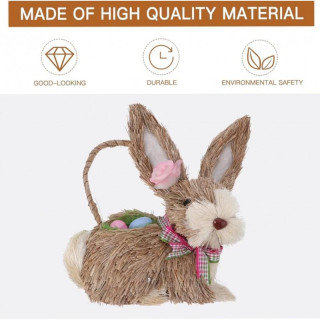Slamnata košara v obliki velikonočnega zajčka
