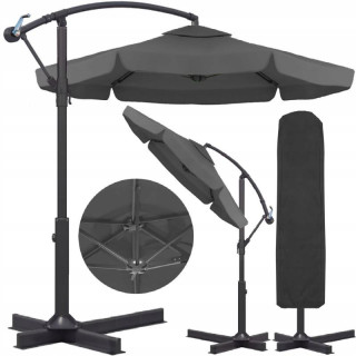 Vrtni senčnik z roko v grafitni barvi