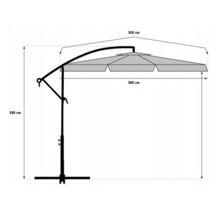 Vrtni senčnik z roko v grafitni barvi