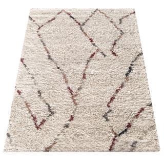 Krem shaggy preproga z vzorcem