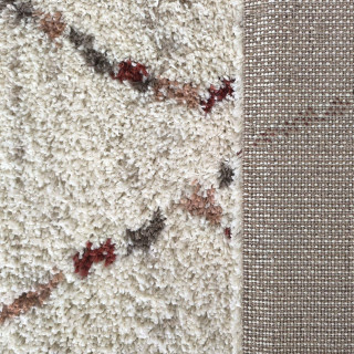 Krem shaggy preproga z vzorcem