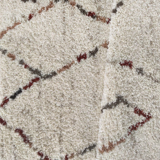 Krem shaggy preproga z vzorcem