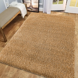 Dlakava preproga v barvi gorčice