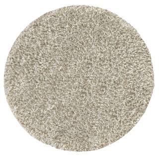 Okrogla dlakava preproga v ekru barvi