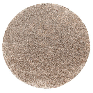 Okrogla dlakava preproga v karamelni barvi