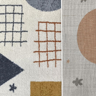 Otroška pisana preproga z geometrijskimi vzorci