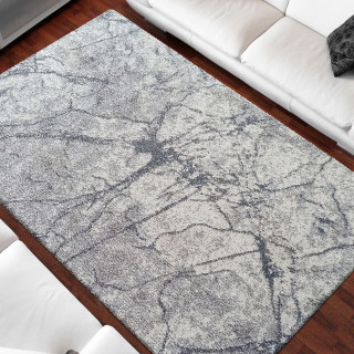 Vzorčasta moderna preproga v sivi barvi