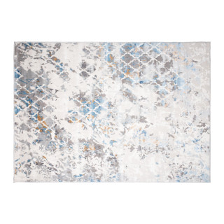 Moderna preproga z belim in modrim vzorcem