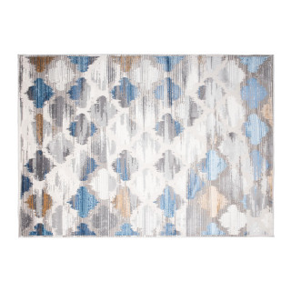 Vzorčasta bela in modra preproga