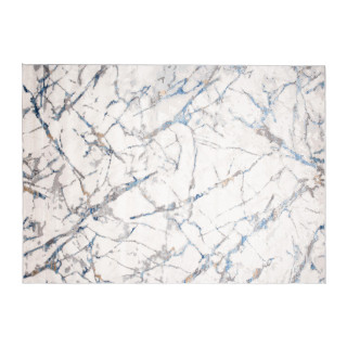 Bela preproga z vzorcem modrega marmorja