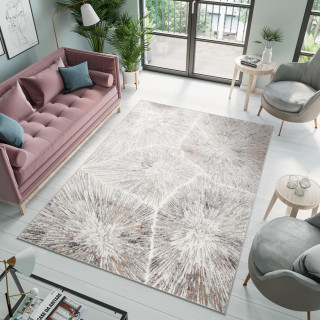 Bela preproga z modernim vzorcem