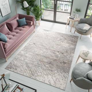 Vzorčasta moderna preproga v beli barvi