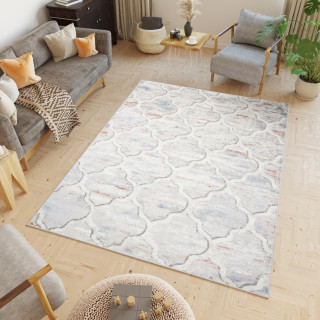 Modro-siva preproga z modernim vzorcem