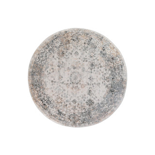 Siva okrogla preproga s subtilnim vzorcem