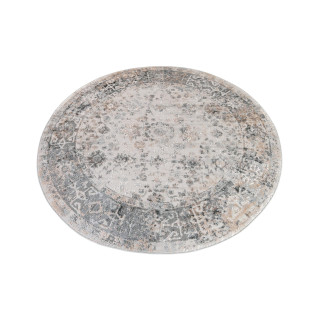 Siva okrogla preproga s subtilnim vzorcem