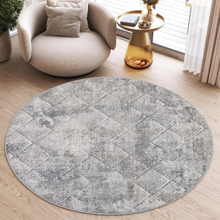 Okrogla moderna preproga z vzorcem