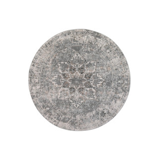 Okrogla siva preproga z vintage vzorcem