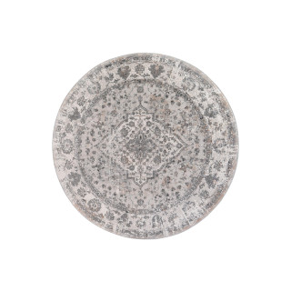 Vintage okrogla preproga v sivi barvi