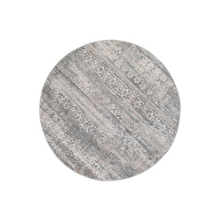 Siva okrogla preproga z modernimi vzorci