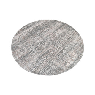 Siva okrogla preproga z modernimi vzorci