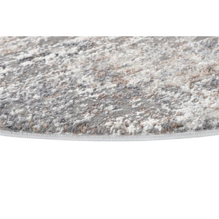Siva okrogla preproga z modernimi vzorci