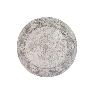 Vzorčasta okrogla preproga v beli barvi