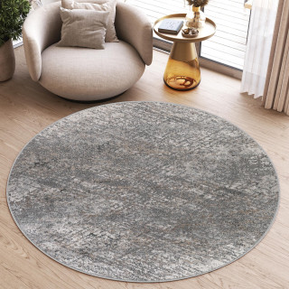 Preproga z okroglim vzorcem v beli barvi