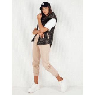 Ženski prešit brezrokavnik v črni barvi