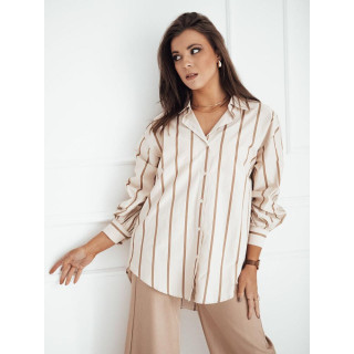 Ženska oversized srajca v bež barvi