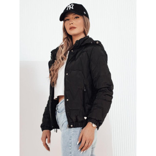 Ženska prešita črna jakna