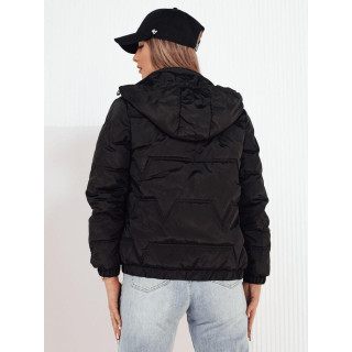 Ženska prešita črna jakna