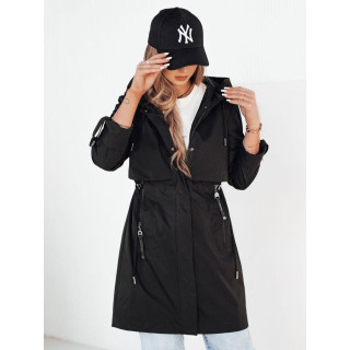 Dolga ženska parka v črni barvi