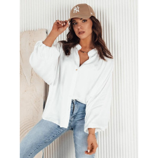Ženska bela srajca z napihnjenimi rokavi