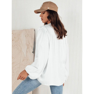 Ženska bela srajca z napihnjenimi rokavi