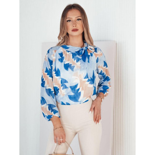 Ženska modra bluza z vzorcem