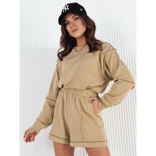 Ženski komplet trenirke v bež barvi