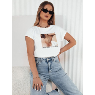 Ženska bela majica s potiskom