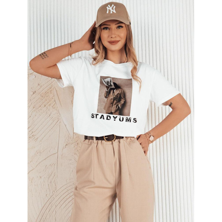 Bela ženska majica s potiskom