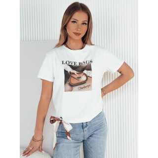 Bela ženska majica s potiskom