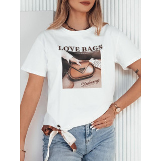 Bela ženska majica s potiskom