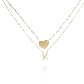 Ogrlica iz kirurškega jekla s črko K