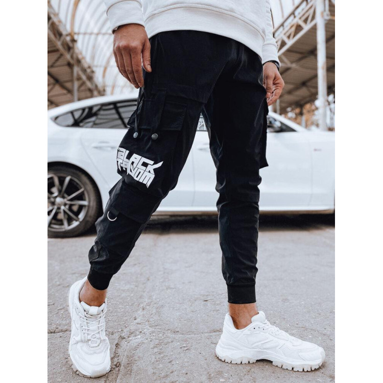 Črne moške žepnice s potiskom