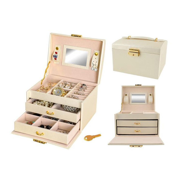 Škatla/kovček za nakit v bež barvi