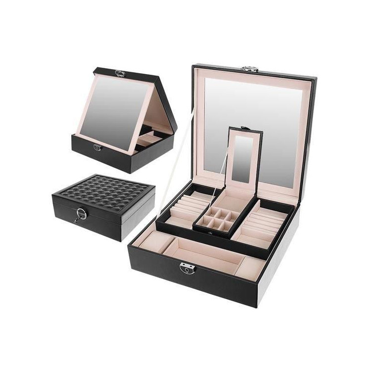 Črna škatla za nakit z zaklepom