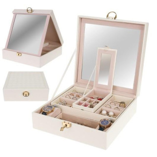 Bela škatlica za nakit z zaklepanjem