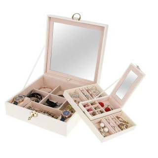 Bela škatlica za nakit z zaklepanjem