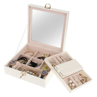 Bela škatlica za nakit z zaklepanjem