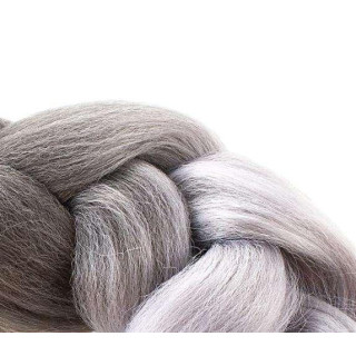 Sivi sintetični ombre lasje za kite